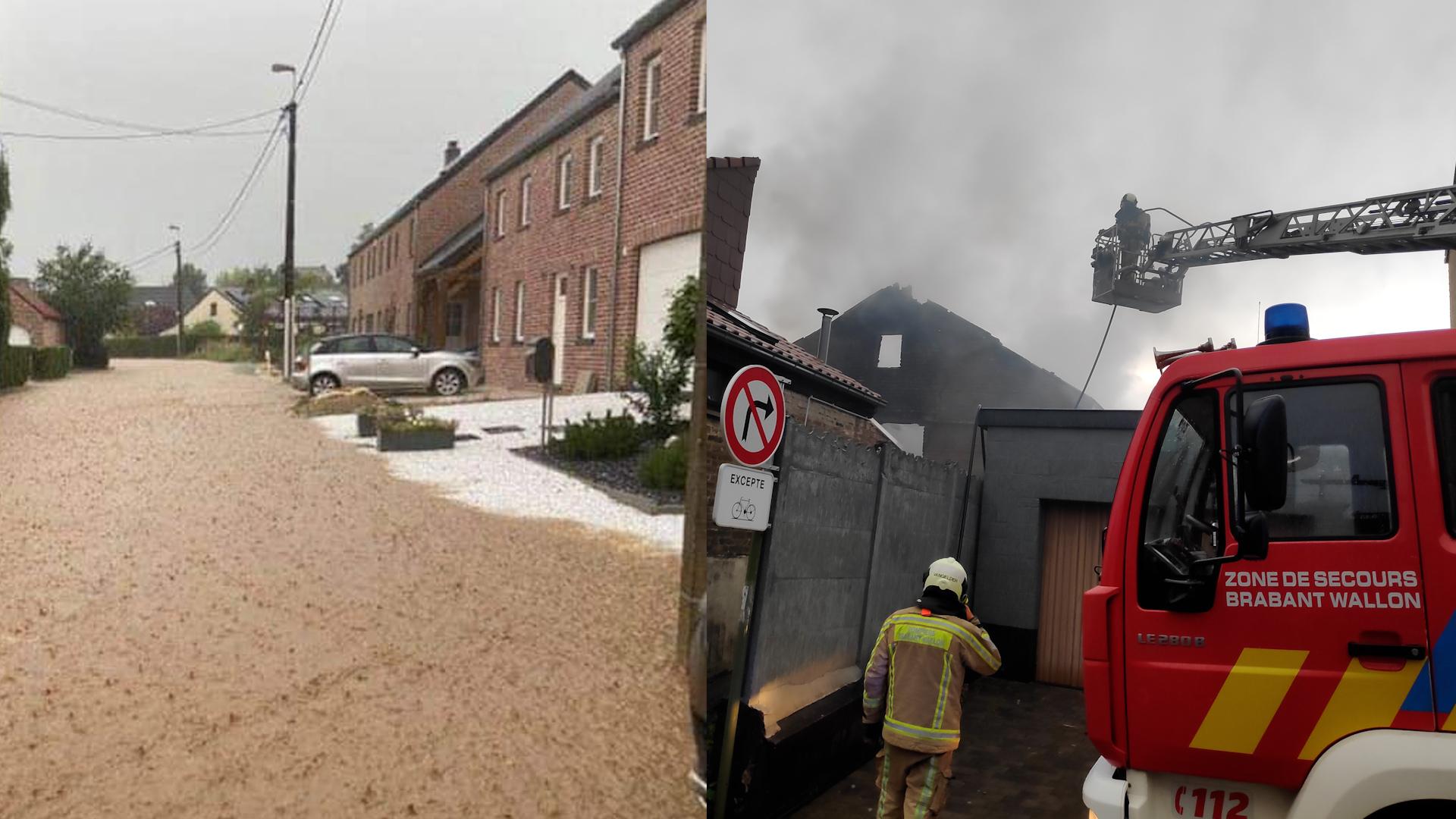 Incendie, inondations... De violents orages ont frappé le Brabant Wallon cette nuit