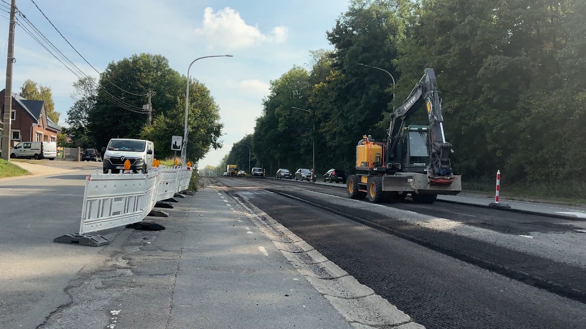 Chantier sur la N4 à Lonzée : les travaux d'asphaltage dureront une semaine