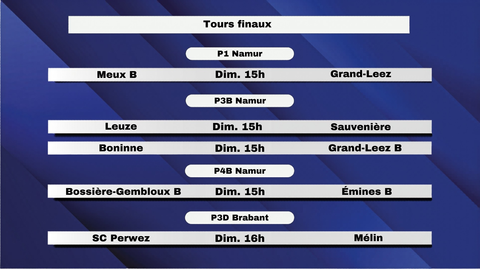 Les affiches des tours finaux connues