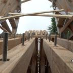 Gembloux : la structure de bois du jumelage est (en partie) arrivée d'Épinal