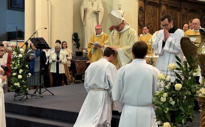 Ordination de Thomas Capouillez comme diacre à l'église Saint-Guibert de Gembloux